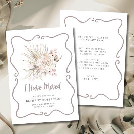 New Home Blush Pink Roses Moving Aankondiging