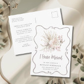 New Home Boho Blush Pink Roses Moving Briefkaart