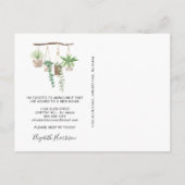 New Home Boho Planten Waterverf Moving Aankondigingskaart (Achterkant)