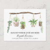 New Home Boho Planten Waterverf Moving Aankondigingskaart (Voorkant)