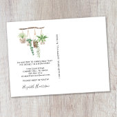 New Home Boho Planten Waterverf Moving Aankondigingskaart