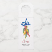 New Home Chili Pepper Housewarming Gift Flessenhanger (Voorkant)