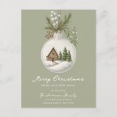 New Home Christmas Postcard Ornament Scene Aankondigingskaart (Voorkant)