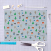 New Home Congrats Pattern with Houses and Trees Tissuepapier (Craft)
