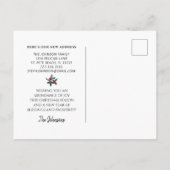 New Home Cute Bird Holly Berries Kerstbeweging Aankondigingskaart (Achterkant)