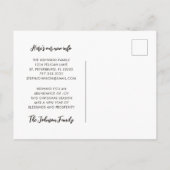 New Home Cute Bird Holly Berries Kerstbeweging Aankondigingskaart (Achterkant)