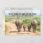 New Home Elephants We verhuizen koninklijk. Aankondiging (Voorkant / Achterkant)
