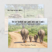 New Home Elephants We verhuizen koninklijk. Briefkaart (Voorkant / Achterkant)