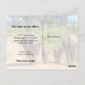 New Home Elephants We verhuizen koninklijk. Briefkaart (Achterkant)