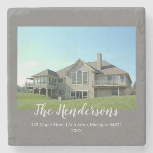 New Home Family Keepomwille Photo Stenen Onderzetter (Voorkant)