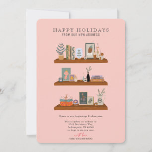 New Home Feestdagen Shelf Salmon Moving Aankondigi Feestdagenkaart