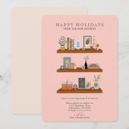 New Home Feestdagen Shelf Salmon Moving Aankondigi Feestdagenkaart