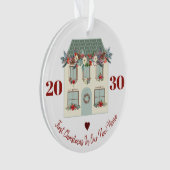 New Home First house rustige leuke florale familie Ornament (voorkant)