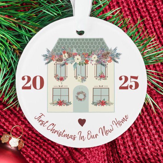 New Home First house rustige leuke florale familie Ornament