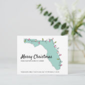 New Home Florida Map kerstlampjes verplaatsen Aankondigingskaart (Staand voorkant)