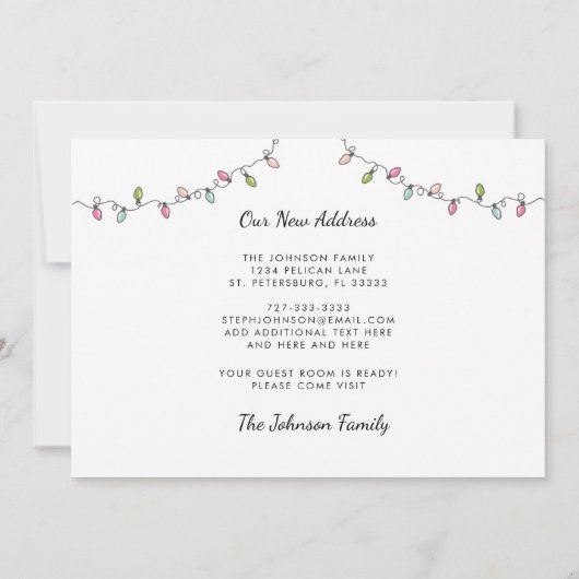 New Home Florida Map Kerstmis Flamingo Moving Aankondiging (Achterkant)