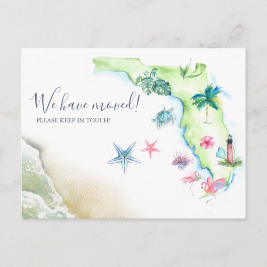 New Home Florida State Moving Announement Briefkaart (Voorkant)