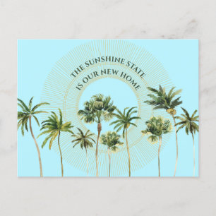 New Home Florida Sunshine State Palm Trees Moving Aankondigingskaart