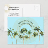 New Home Florida Sunshine State Palm Trees Moving Aankondigingskaart (Voorkant / Achterkant)