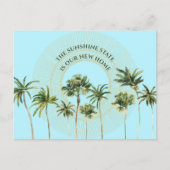 New Home Florida Sunshine State Palm Trees Moving Aankondigingskaart (Voorkant)