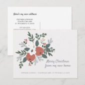 New Home Folk Art Floral-kerstvakantie Aankondigingskaart (Voorkant / Achterkant)