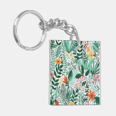 New Home Gift Tropical Seamless Floral Sleutelhanger (Voorkant Links)