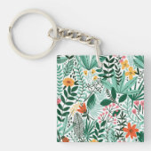 New Home Gift Tropical Seamless Floral Sleutelhanger (Voorkant)