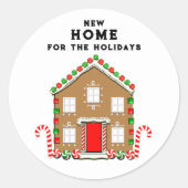 New Home Gingerbrood House Classic Round Sticker (Voorkant)