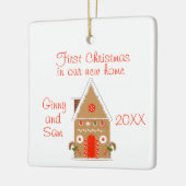 New Home Gingerbrood House Keramisch Ornament (Links)
