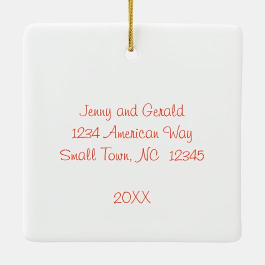 New Home Gingerbrood House Keramisch Ornament (Achterkant)