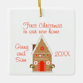 New Home Gingerbrood House Keramisch Ornament