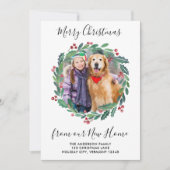 New Home Greenery Wreate kerstfoto Bewegend Aankondiging (Voorkant)