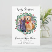 New Home Greenery Wreate kerstfoto Bewegend Aankondiging (Staand voorkant)