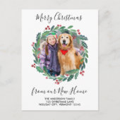 New Home Greenery Wreate kerstfoto Bewegend Feestdagenkaart (Voorkant)