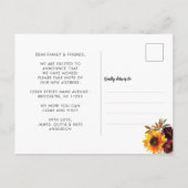 New Home Herfst Season Address Boho Sunflower Movi Aankondigingskaart (Achterkant)