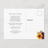 New Home Herfst Season We hebben Sunflower Moving Aankondigingskaart (Achterkant)