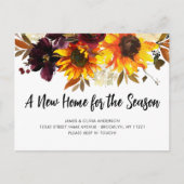 New Home Herfst Season We hebben Sunflower Moving Aankondigingskaart (Voorkant)