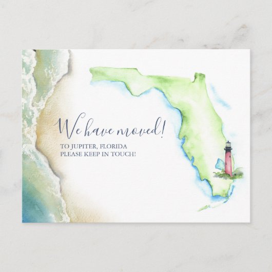 New Home Jupiter Florida State Moving Announement Briefkaart (Voorkant)