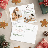 New Home Kerstmis WreathTwo Photo Family Moving Aankondigingskaart