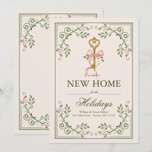 New Home Key Holiday Season Feestdagenkaart (Voorkant / Achterkant)