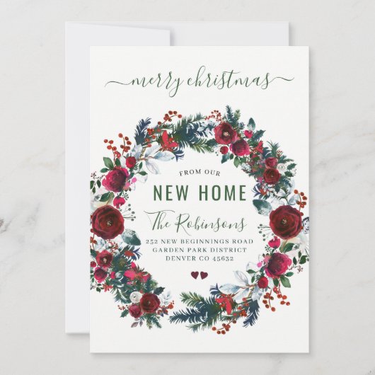 New home Merry kerstvakantie bewegend Announeme Aankondiging (Voorkant)