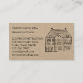 New Home Modern Construction Contractor Kraft Visitekaartje (Achterkant)