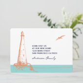 New Home Modern Nautical Annountion Kaart (Staand voorkant)