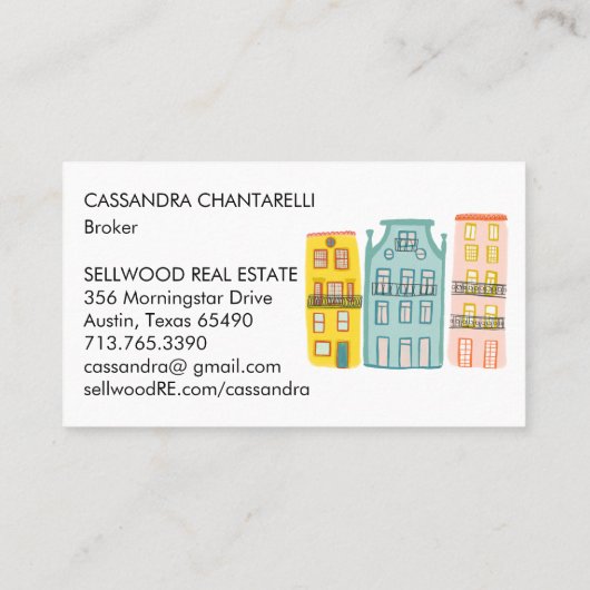 New Home Modern Real Estate Broker Agent Mortgage Visitekaartje (Achterkant)