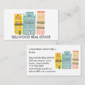 New Home Modern Real Estate Broker Agent Mortgage Visitekaartje (Voorkant / Achterkant)