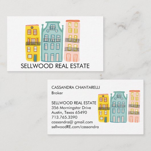 New Home Modern Real Estate Broker Agent Mortgage Visitekaartje (Voorkant / Achterkant)