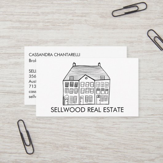 New Home Modern Real Estate Broker Agent Mortgage Visitekaartje (Voorkant / Achterkant in situ)