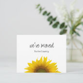 New Home Modern Sunflower Moving Aankondigingskaart (Staand voorkant)