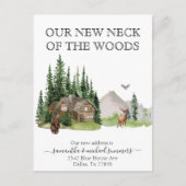 New Home Moving Announcement Cabin Lodge Aankondigingskaart (Voorkant)
