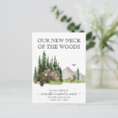 New Home Moving Announcement Cabin Lodge Aankondigingskaart (Staand voorkant)